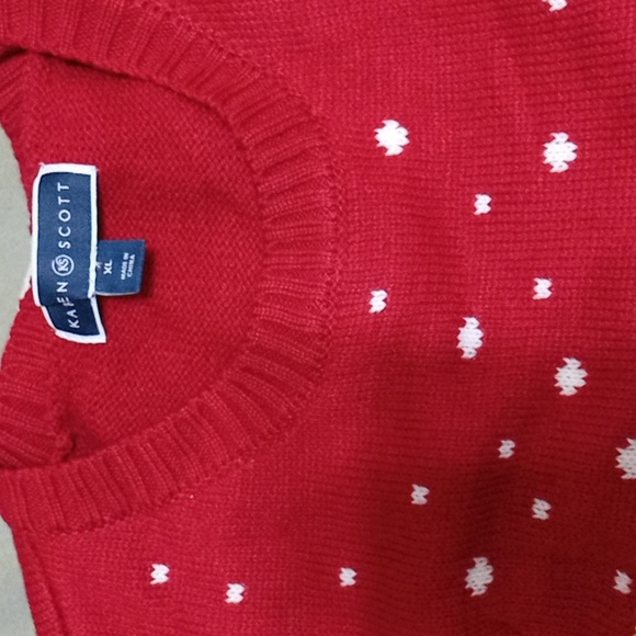 Karen Scott Red Christmas Long Sleeve Sweater Size XL - Picture 2 of 4